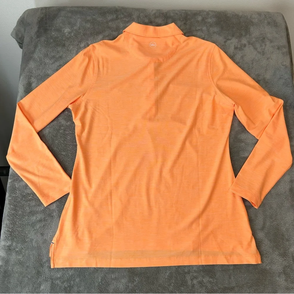 Peter Millar Long Sleeve Polo Shirt‎ Women's Crown Performance Orange Size M